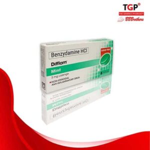 Benzydamine Lozenge 3mg Sugar Free Mint (DIFFLAM)